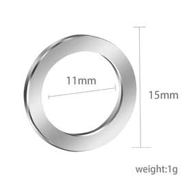 diy不锈钢新款饰品配件无孔圆环精抛光吊坠可刻字15MM厂家现货