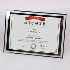 Crystal glass photo frame display, business license A4 authorization certificate frame 6, 7 inches, 8 inches, 10 inches wedding photo frame logo