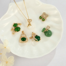 ��ͭ��14k�����Ƕﯺ�«ʯ������׹ ������Ƕ˫ϲ׹����Ʒ���