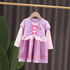 Autumn small princess costume, dress with sleeves, European style, children's clothing, “Frozen”, long sleeve