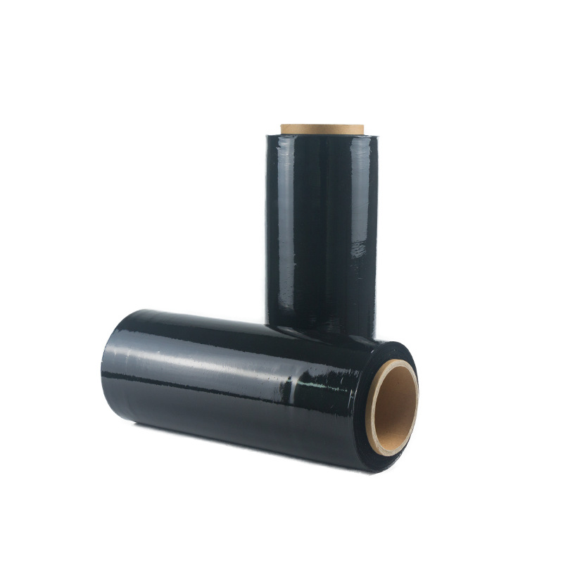 Película elástica negra de PE de 50 cm, película de embalaje para mudanzas, película autoadhesiva, película de envoltura, película de plástico negra, película de embalaje