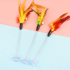 Cat toy bell feather wand Cat toy suction spring wand pole Suction feather wand
