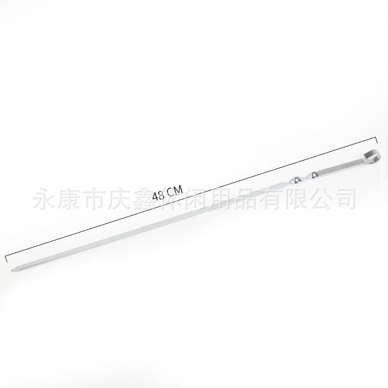 Fuente fabricante 48cm seis agujas planas barbacoa carne pinchos palos planos herramientas de barbacoa agujas planas