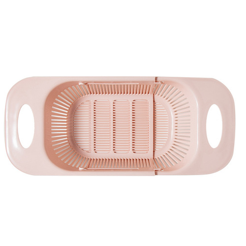 New drain basket storage rack fruit and vegetable washing basket telescopic storage basket rectangular plastic kitchen sink drain basket