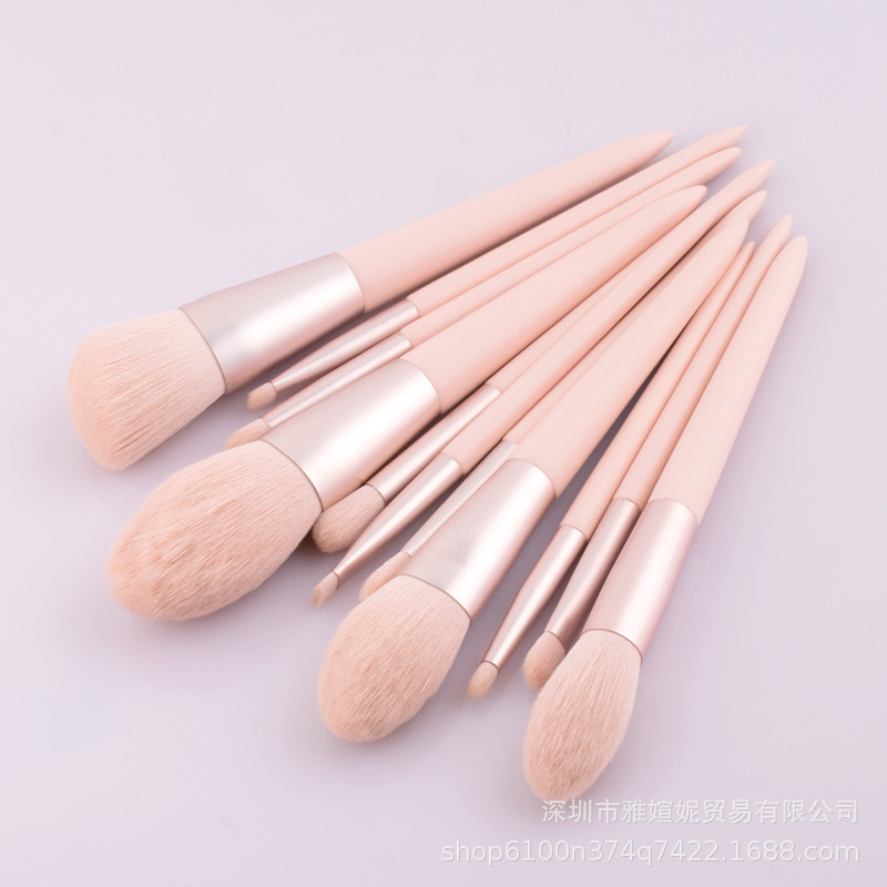 Popular recomendar 11 concubina sonrisa maquillaje cepillos traje al por mayor portátil super suave Cangzhou pelo Color de la piel herramientas de belleza