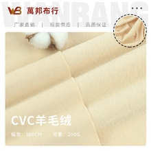 260gCVC羊毛绒面料 针织单面短毛绒布 秋冬保暖打底衫休闲服布料