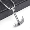 Necklace stainless steel hip-hop style, pendant, accessory, sweater, chain