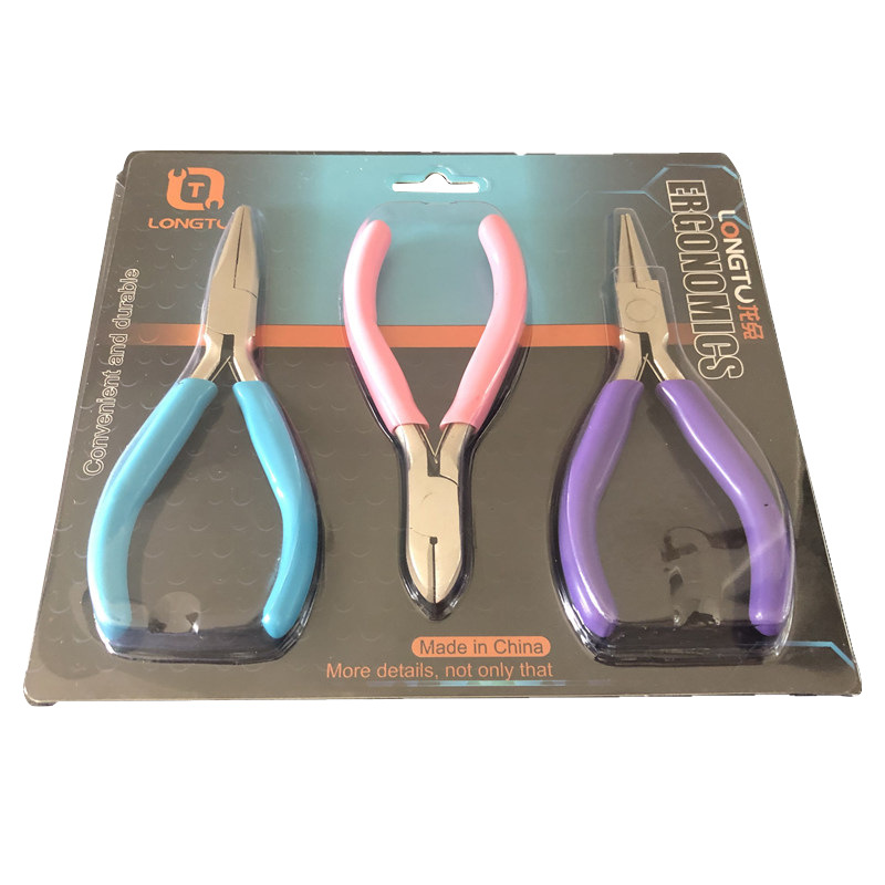 4,5 pulgadas de acero inoxidable de aleación de níquel-hierro alicates hechos a mano mini alicates puntiagudos alicates de punta redonda joyería DIY alicates de corte electrónico