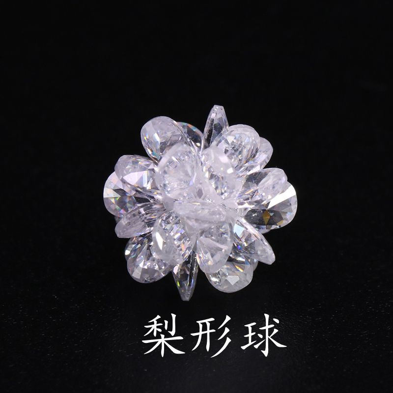 メーカー卸売 5A ホワイトジルコン 3*6 ホースアイアイスフラワージルコン編組スノーフレークボールカラークリスタルボール宝石