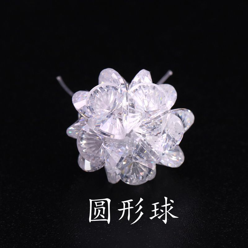 メーカー卸売 5A ホワイトジルコン 3*6 ホースアイアイスフラワージルコン編組スノーフレークボールカラークリスタルボール宝石