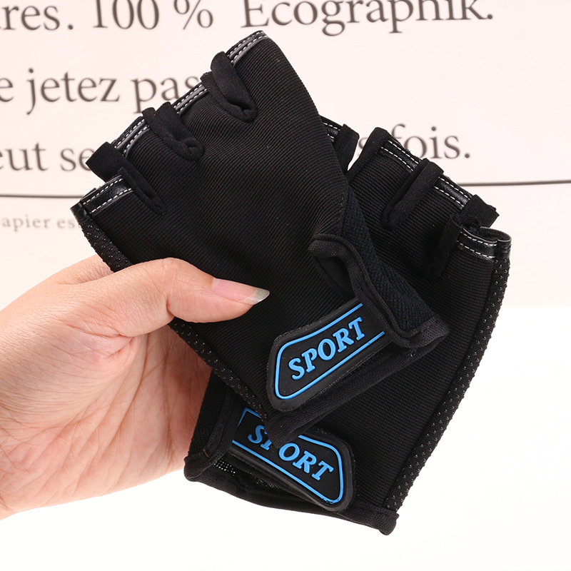 Guantes de medio dedo para niños estudiantes guantes de moda transpirable para montar al aire libre patinaje sobre ruedas bicicleta de montaña bicicleta guantes de dedo de fuga