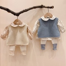 2022韩版婴幼儿针织背心男女宝宝简约洋气圆领毛衣马甲外穿