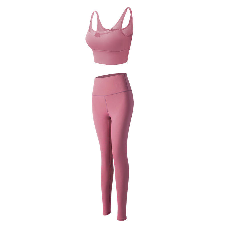 Juyitang ropa de yoga espalda de las mujeres adelgazamiento sujetador tridimensional línea de cadera cintura alta pantalones de yoga traje deportivo mujeres