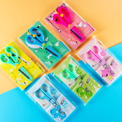 Children's student scissors kindergarten handmade paper-cut metal labor-saving plastic full edge handmade DIY scissors