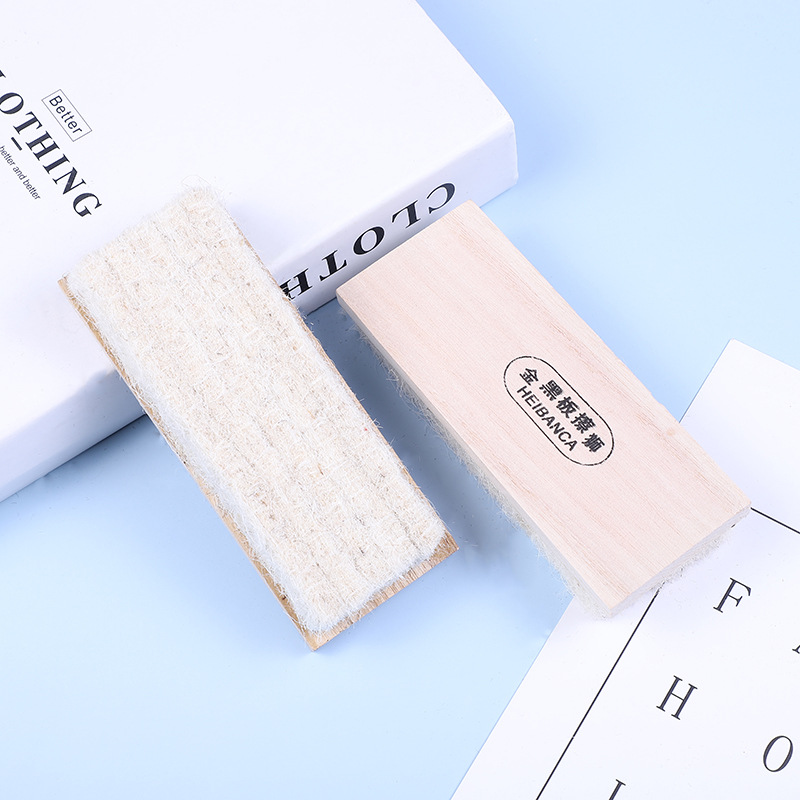 Borrador de tablero de madera de lana blanca 14*5,5*3cm