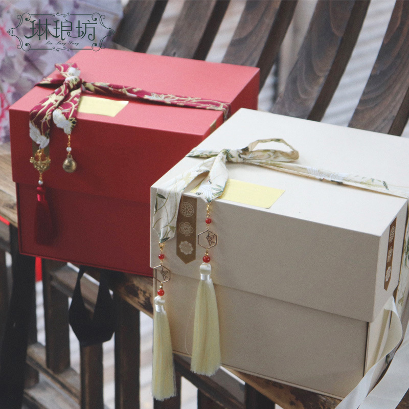 Festival de Medio Otoño Día Nacional flor pastel de Luna caja de regalo caja de Ethernet cuadrado estilo chino plegable caja de flores diseño floral regalo festivo