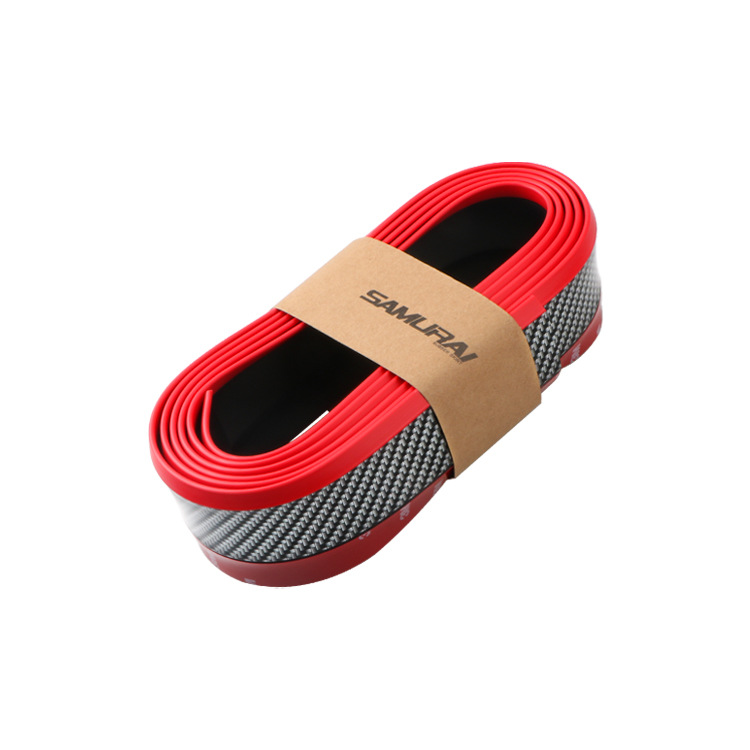 Coche frente labio anti-colisión tira de goma universal delantera pala modificación grande alrededor pequeño lado falda fibra de carbono trasero labio Decoración