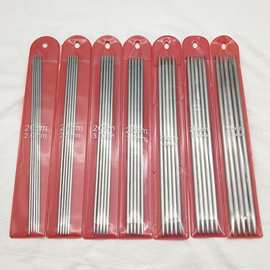 【厂家销售】编织工具 不锈钢 多功能 双头毛衣针 红色PVC袋包装