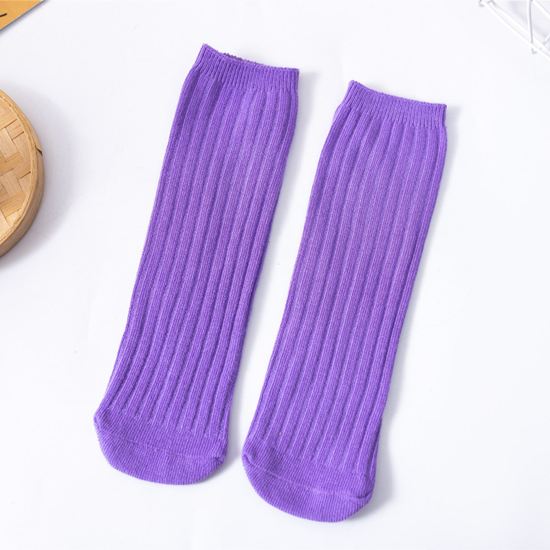 Calcetines de pila para NIÑOS Calcetines rectos sin tacón doble aguja a rayas a media pantorrilla niños grandes color brillante color sólido todo fósforo calcetines para padres e hijos