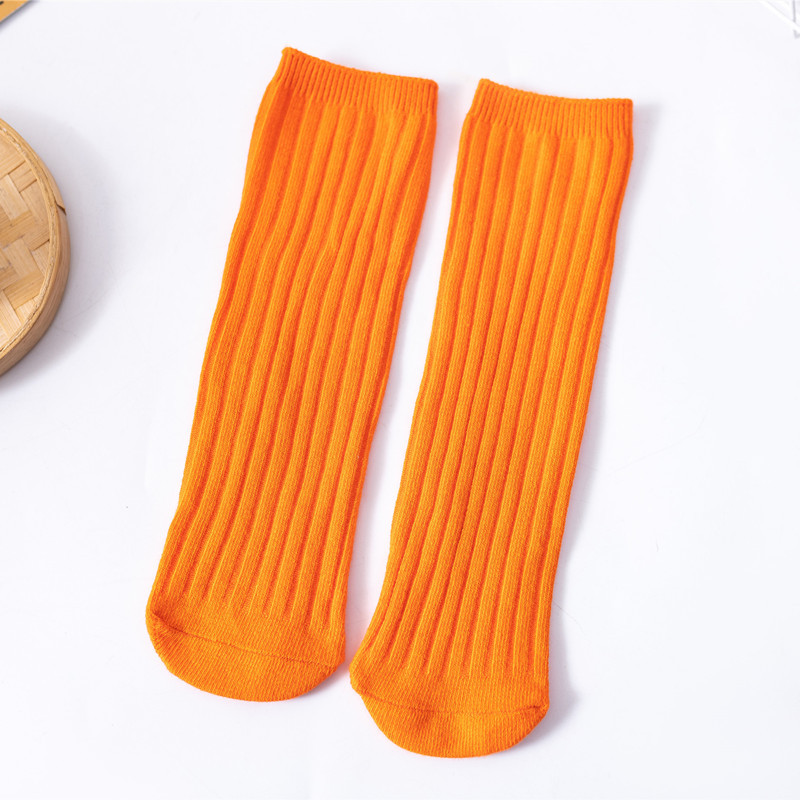 Calcetines de pila para NIÑOS Calcetines rectos sin tacón doble aguja a rayas a media pantorrilla niños grandes color brillante color sólido todo fósforo calcetines para padres e hijos