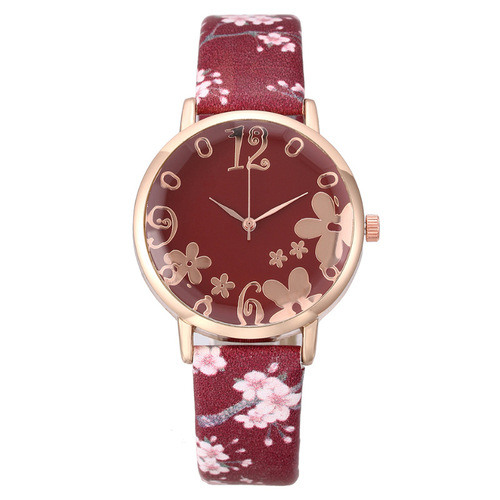 Foreign Trade Digital Art Flowers European and American Fashion Women's Watches Women's Watch Straps Quartz Watches Women's Watches