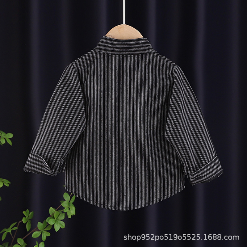 Nuevos niños y niñas camisa de manga larga Camisa de rayas para niños 2024 ropa de otoño ropa para niños bebé camisa casual de moda