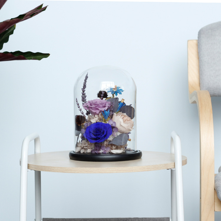 Yunnan inmortalidad flor japonesa cubierta de vidrio tricolor rosa pequeña flor del príncipe tiempo flores secas regalos de San Valentín al por mayor