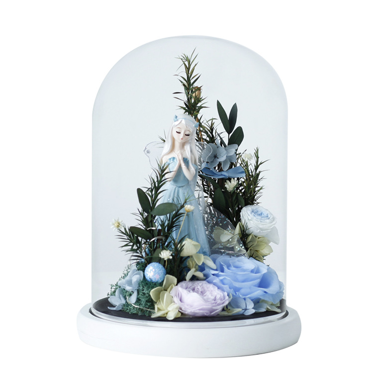 Regalo de cumpleaños para novia, cubierta de cristal con rosa eterna, producto terminado, accesorios de fotografía al por mayor, regalo para amante, Navidad