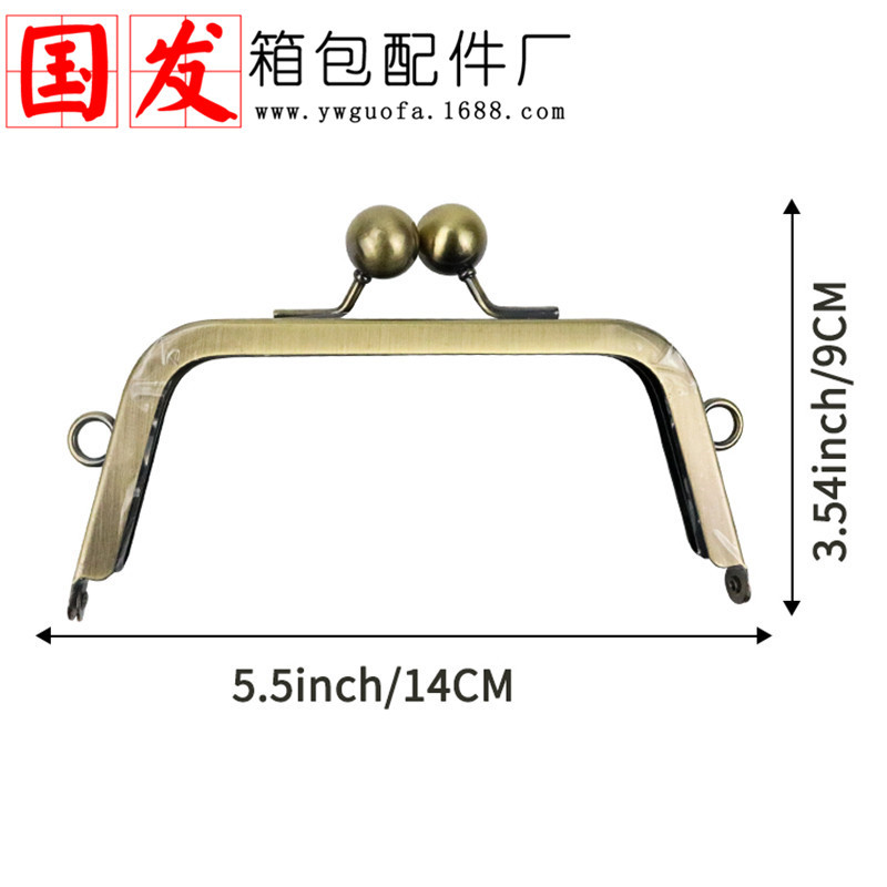 14cm trapezoidal sin agujeros de alambre de hierro orejas agujeros de presión de mano gran boca de perlas oro con agujeros de tornillo de alta calidad