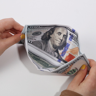 創意女士錢幣錢包複古男士錢夾各國錢印花圖案歐美錢包可定 制