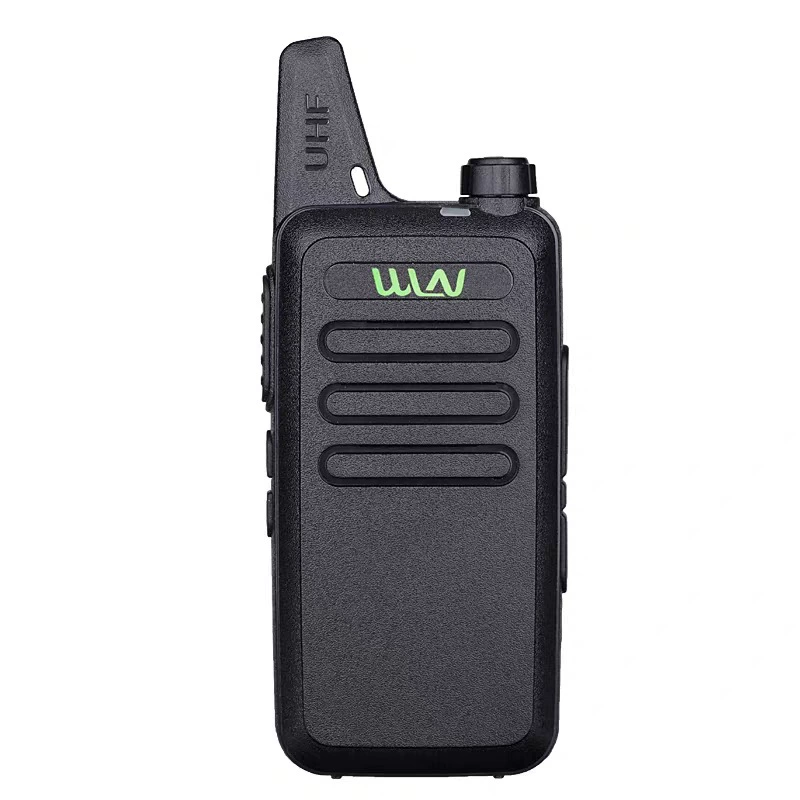Compact wireless walkie‑talkie, high power, slim USB‑chargeable body, color options (black/red/white/camo)