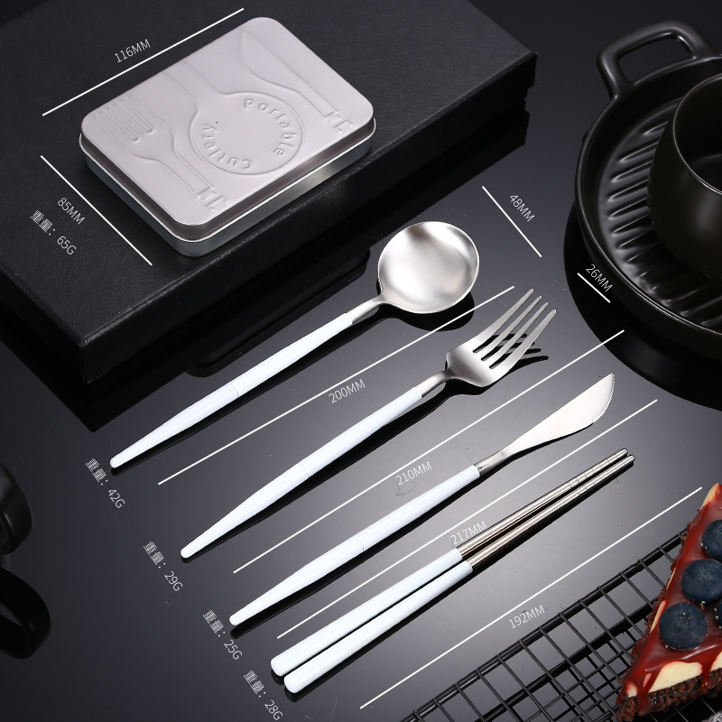 화이트 실버 4 종 세트