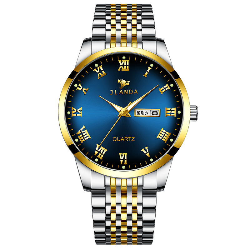 남성용 골드 블루 페이스 J6707G