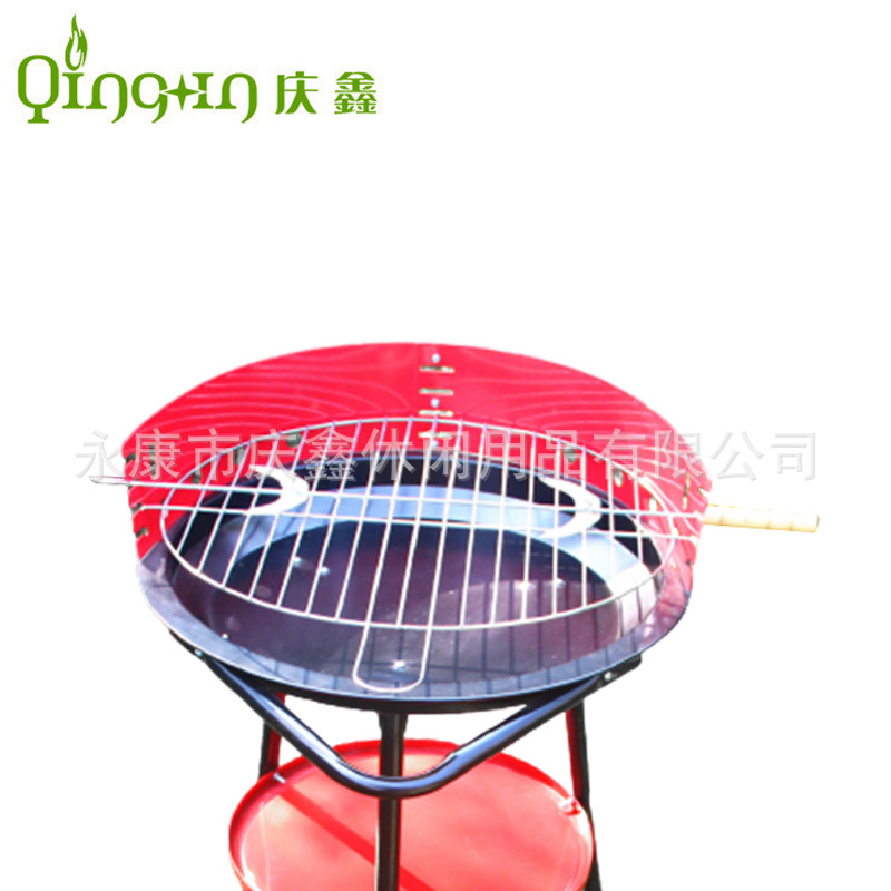 Fábrica directa gran triángulo barbacoa estufa camping portátil ocio fiesta barbacoa estufa qingxin carbón barbacoa estufa