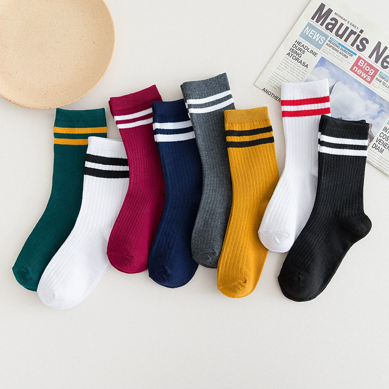 Demi-season Japanese colored trend retro socks, mid-length