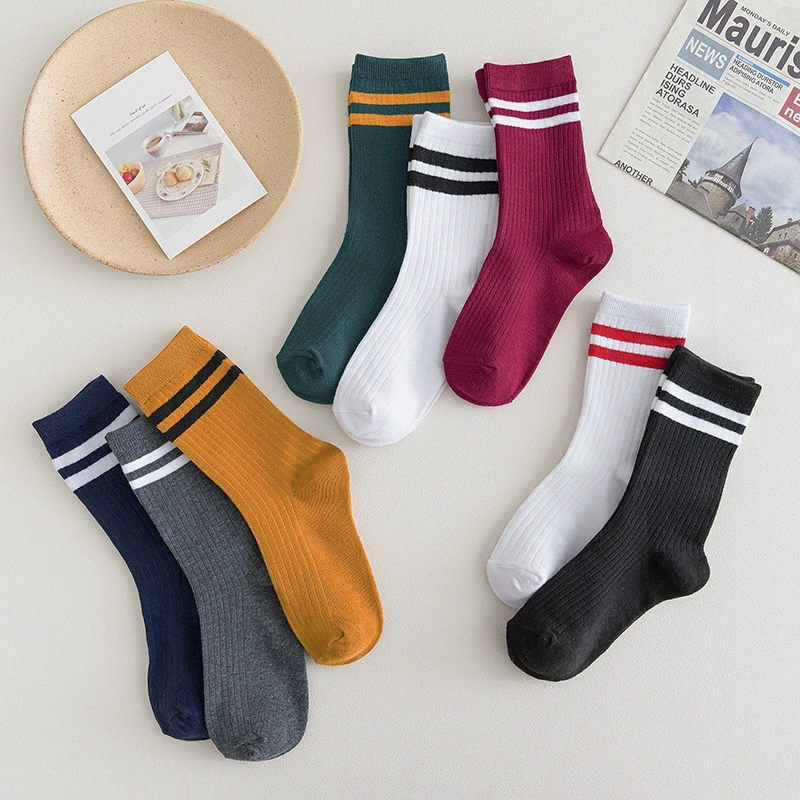 Demi-season Japanese colored trend retro socks, mid-length