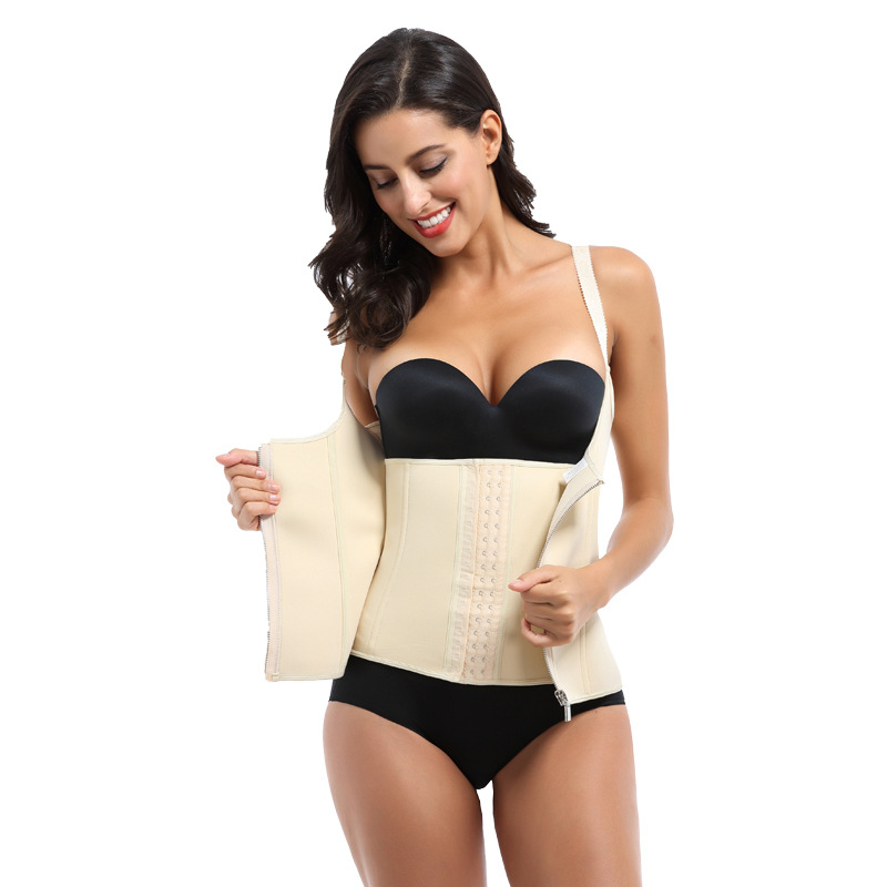 Vientre moldeando la ropa moldeando grasa quema cuerpo formación ropa interior cremallera corsé vientre moldeando la ropa interior cuerpo modelado cinturón para mujeres