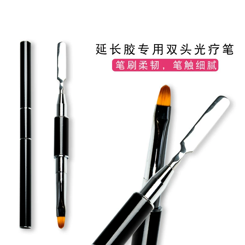 Фототерапевтическая ручка для дизайна ногтей двойного назначения, стальной аппликатор для лака, палочка для тиснения, многофункциональная ручка для дизайна ногтей, кисть для кристаллического геля, портативная