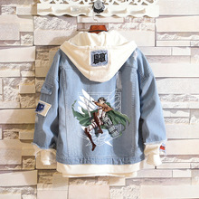 进击的巨人利威尔兵长三笠 男女休闲宽松款时尚牛仔外套上衣秋装