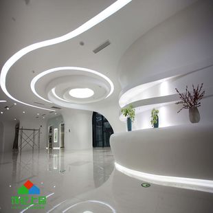 GRG Ceiling Curved Modeling Plate Decoration Arc Line Wall Plaster Ceiling Background Wall Manufacturer Supply