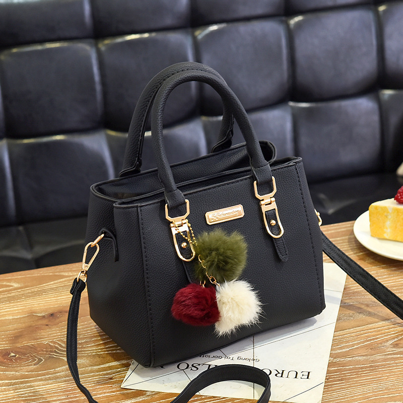 Bags for Women 2025 European and American New Fashion Shoulder Bag Double Layer Large Capacity Fur Ball Satchel Crossbody Bag for Women