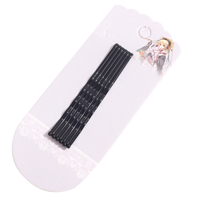 Purple Card 6 Wavy Clips Small Gifts Hairpins Small Gifts Small Gifts Steel Wire One-Word Hairpins
