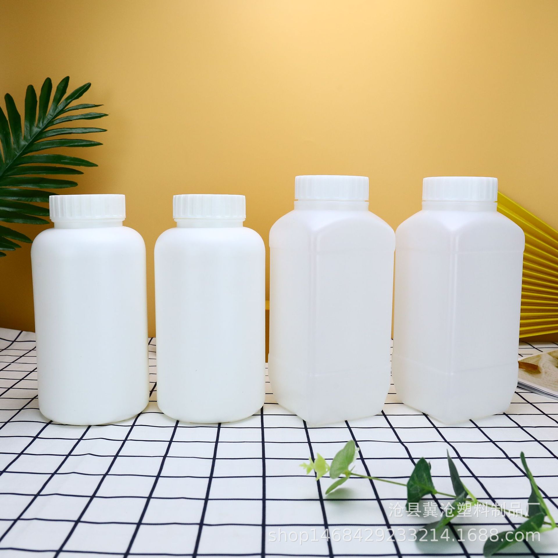 1500ml大口方形塑料瓶pe广口圆瓶化学试剂瓶固体液体瓶煤样瓶化工