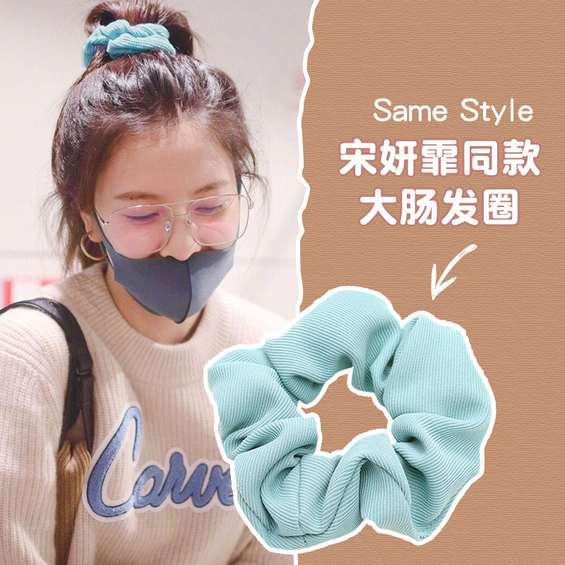 INS cerdo blanco intestino grueso anillo de pelo Super Niña de hadas Corea del Sur Internet celebridad mismo estilo BM intestino grueso anillo de pelo simple cuerda de pelo accesorios para el cabello