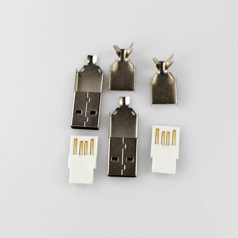 Поставка высококачественного USB-A штекер 2.0 комплект из трех частей, разъем для флешки USB 2.0 проводной кабель данных со штекером