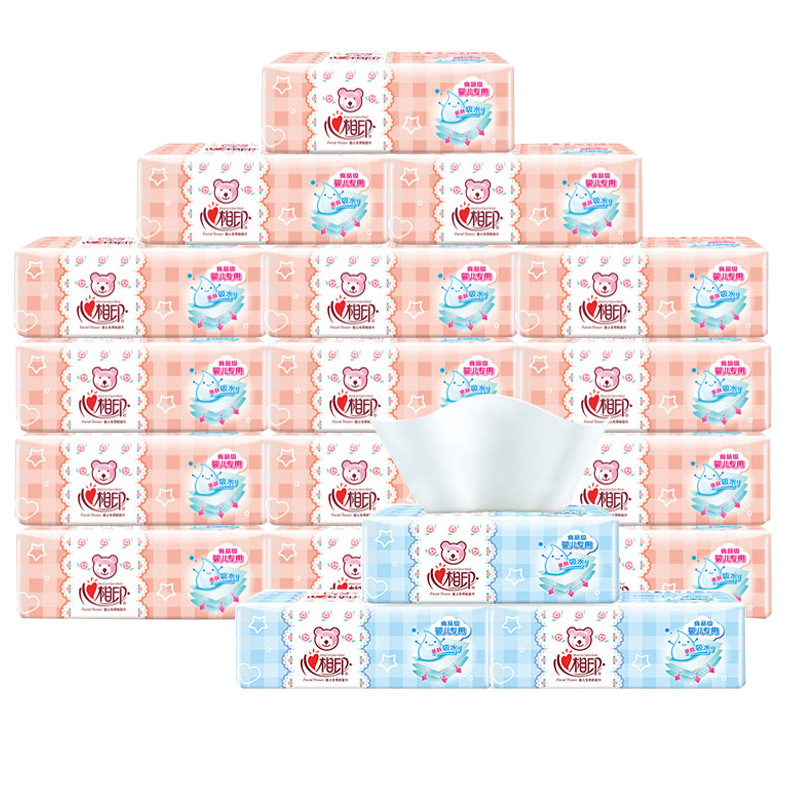 Xinxiangyin baby tissue 120 sheets 18 packs hand towel children saliva tissue baby wet water DT1120