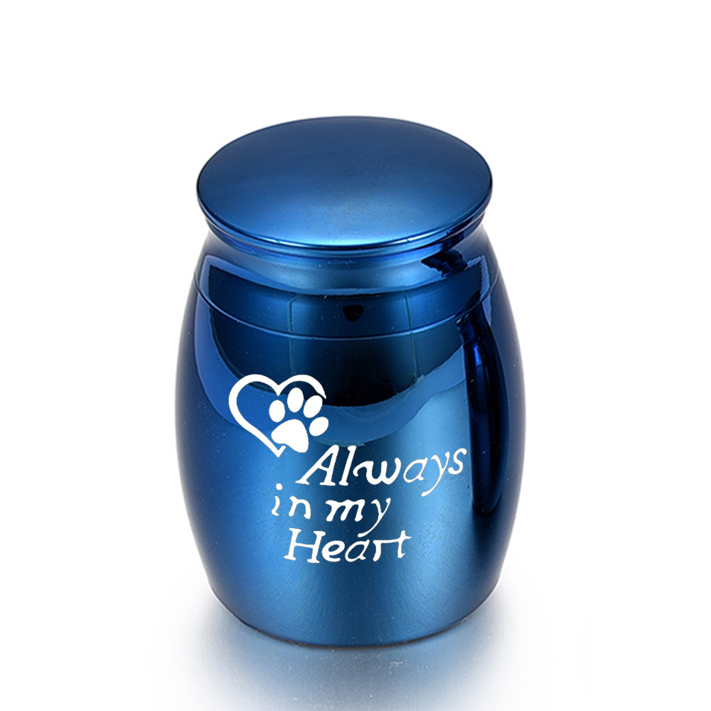 Venta caliente transfronteriza Cenizas Memorial Funeral Tarro de cenizas para mascotas Tarro de cenizas Siempre en mi corazón tarro
