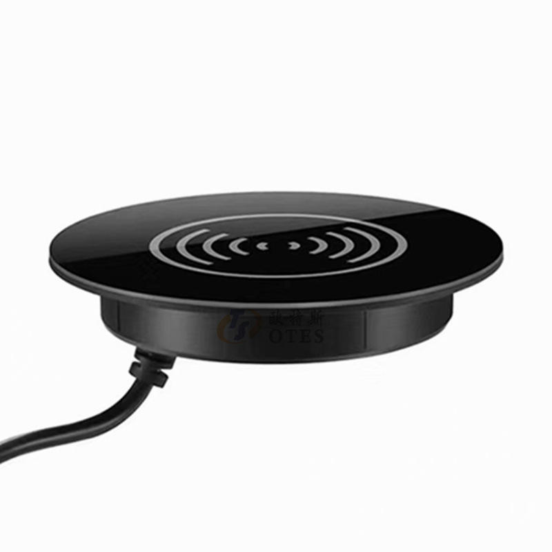 欧特斯 智能家具办公嵌入式桌面无线充带USB快充手机Qi无线充电器