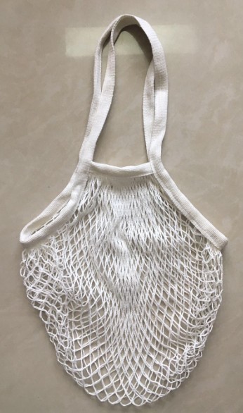 두꺼운 긴 손잡이 흰색; 망사 주머니