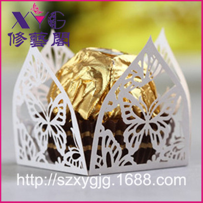 婚庆镂空蝴蝶巧克力纸托 个性迷你款蛋糕纸托  派对装饰巧克力托|ms